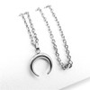 Half Moon Pendant Necklace for Women Men Stainless Steel Hip
