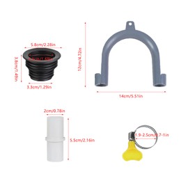 UtySty 8 Pack Washing Machine Drain Hose Holder Hook with Drain Pipe Silicone Seal Plug Connectors Laundry Tub Hose Guide Clip for Portable Washer Drain Hose Extension Dishwasher High Loop Drainage