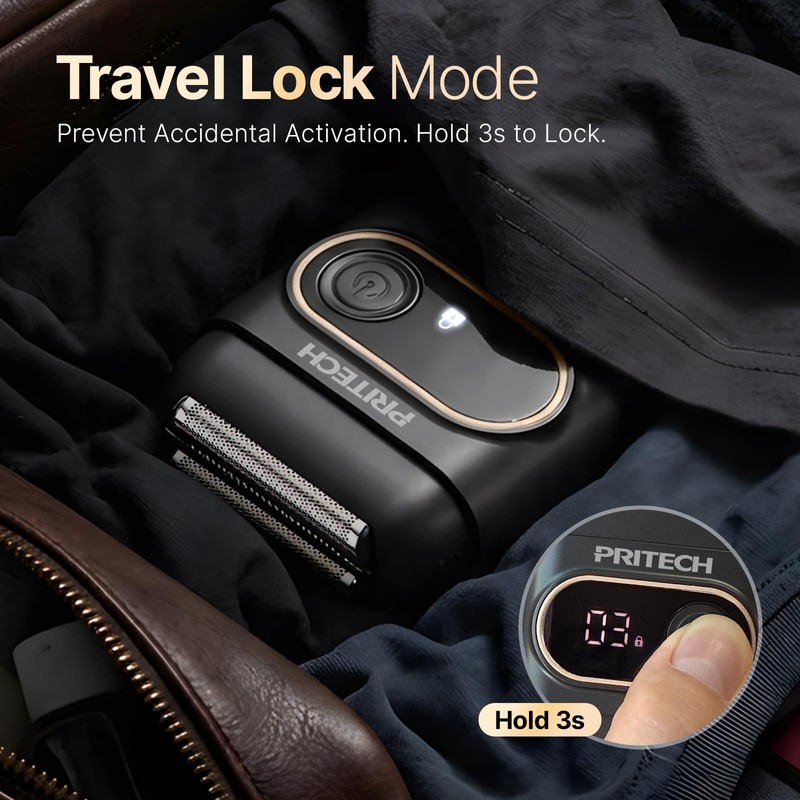 PRITECH Mini Foil Shaver for Men, Cordless Electric Razor USB-C