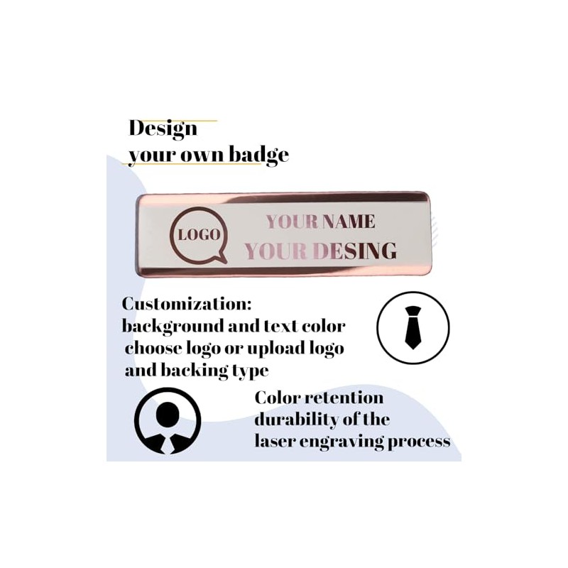 Insignias de etiquetas de nombre grabadas personalizadas: identificación personalizada con