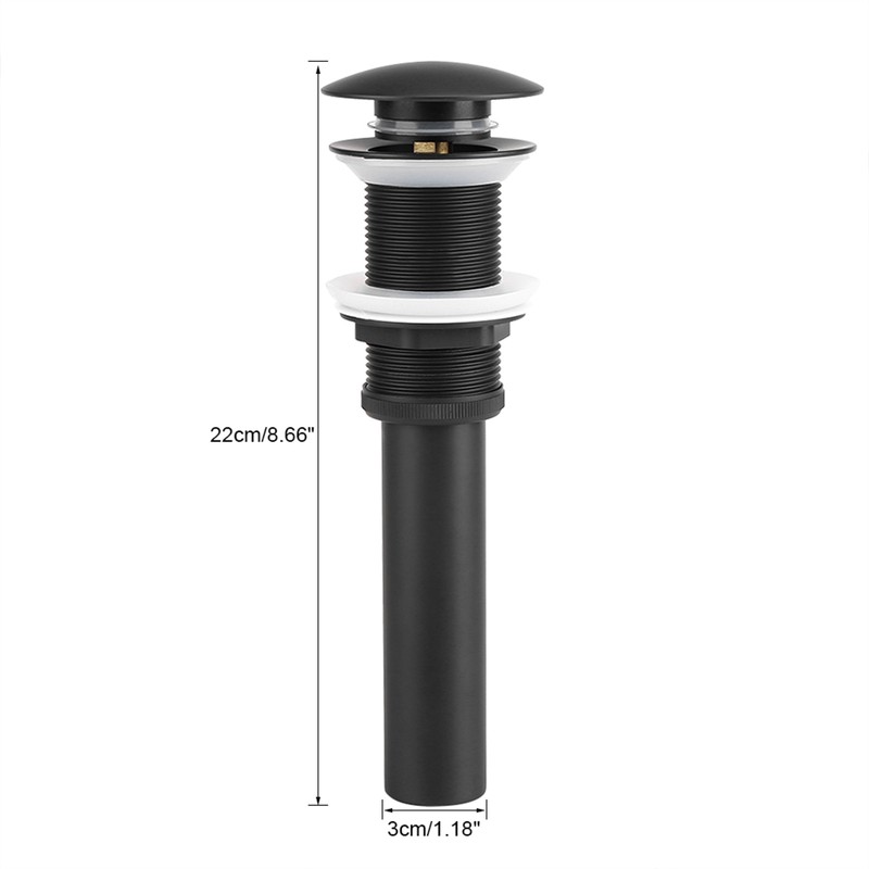 Kitchen Bathroom Basin Sink Solid Brass Popup Drain Stopper Black