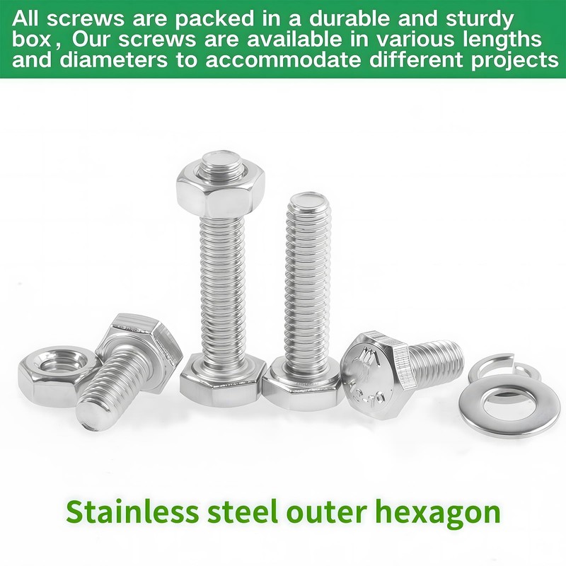 Zmbroll M4 Hex Bolts 425Pcs External Hex Drive Screws Metric