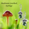 Mushroom Earrings Sterling Silver Moonstone/Moss Agate Mushroom Dangle Earrings Mushroom