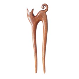 Marycrafts Haarnadel Haarstab Haar Stöcke Haarschmuck aus Holz (Katzchen)