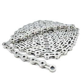 VG SPORTS 6/7/8/9/10/11 Speed Bike Chains,Half Hollow/Full Hollow Lightweight Bicycle Chains for Road Bike/MTB/BMX,Silver/Gold/Titanium/Rainbow 116 Links with Missing Link