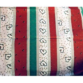 Unbranded VTG Christmas Red & Green Stripe w/Heart Twig Wreath NOEL Hearts Holly BTFQ
