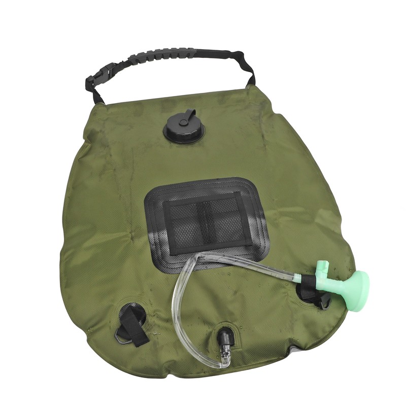 Green 20L Solar Heating Shower Bag Foldable PVC Folding Camping