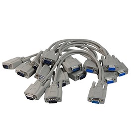Your Cable Store 1 Foot 9 Pin Serial Splitter Cable DB9 2 Male / 1 Female RS232 5 Pack