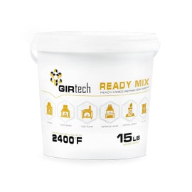 GIRtech Refractory Cement Mortar 15 LB 2400F Degree High Temp Heat Resistant Liquid Mix for Repairing & Masonry, Fire Brick Lining Fire Pit, Fireplace, Kiln, Furnace, Forge