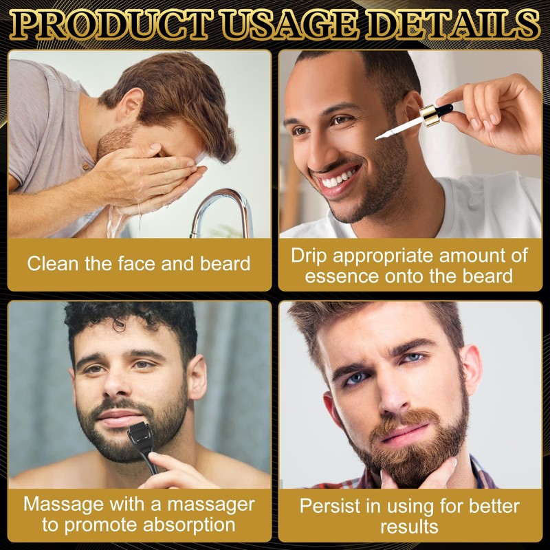 TECHEEL Bartöl Herren Bartwachstum Öl Beard Growth Kit mit Bartroller