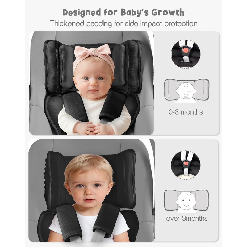HNHUAMING Infant Car Seat Insert with 2 Headrest for Doona|Graco,
