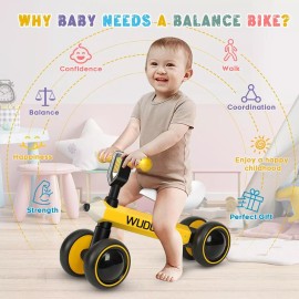Unbranded Baby Balance Bikes Toys for 1-3 Years Old Boys Girls Toddler Bike Gifts - Yellow