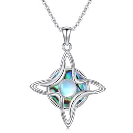 ZPMMPZ Witches Knot Necklace for Women 925 Sterling Silver Witches Knot Pendant Necklace Witches Knot Jewelry Gifts