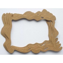 Unbranded {4} *WAVY TIPPED FRAME* Picture Frames Bare Chipboard Die Cuts - 3 1/4" x 4 3/8"