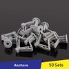 50Pcs Plasterboard Wall Plugs & Screws, 8mm Expansion Tube Plastic