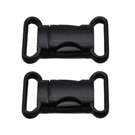 HEALLILY 2pcs Metal Side Release Buckles Adjustable Quick Release Clips DIY Craft Accessories for Paracord Backpack Fanny Pack Dog Collars 20mm (Black)