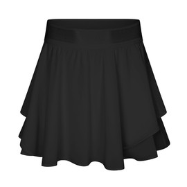 Zingther Women's Quick Dry Ice Cooling Activewear Sport Skorts for Tennis, Golf, Badminton, Fitness and Running, Girls' Pleated Skirts with Built-in Shorts - Black, S/6