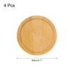 sourcing map 4PCS Mosaic Bamboo Coasters, 3.1 Inch Blank Base