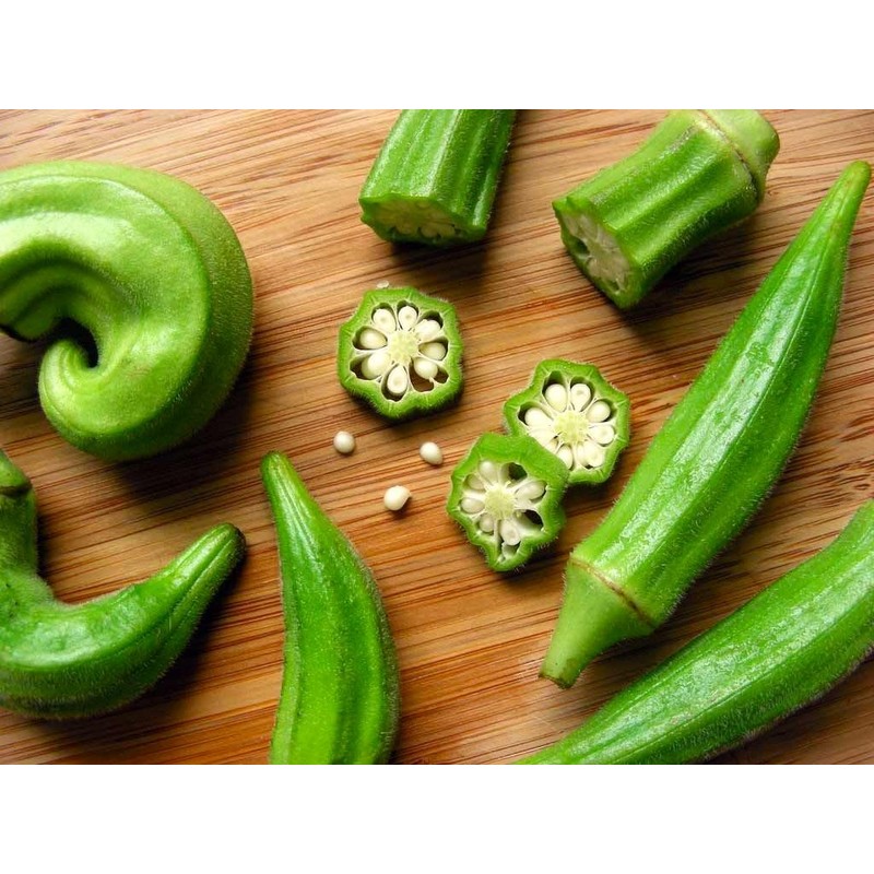 Green Okra 20+ Non-GMO Seeds for Planting