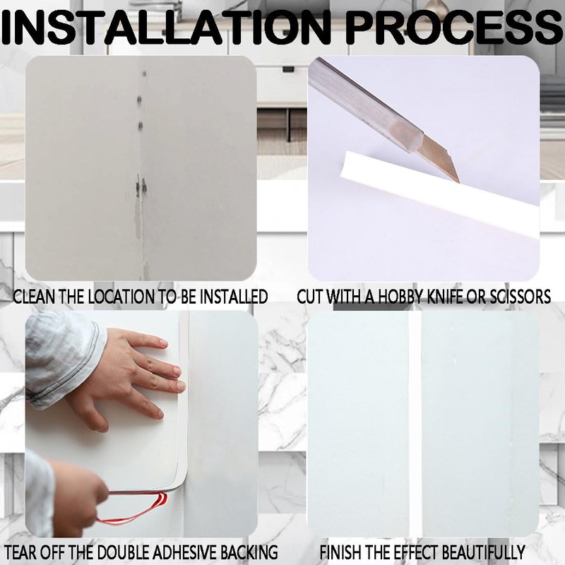 White Quadrant Trim,Skirting Board,Caulk Strip Moulding Trim,Peel and Stick Trim,Seam