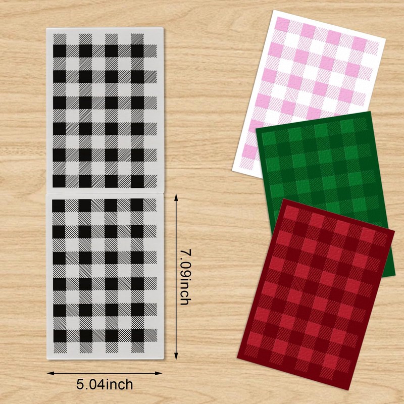 ABTOLS Check Embossing Folders for Card Making, 3D Plastic Embossing