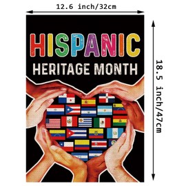 National Hispanic Heritage Month Garden Flag Vertical Double Sided Yard Home Outdoor Decorations 12.5x18 Inch