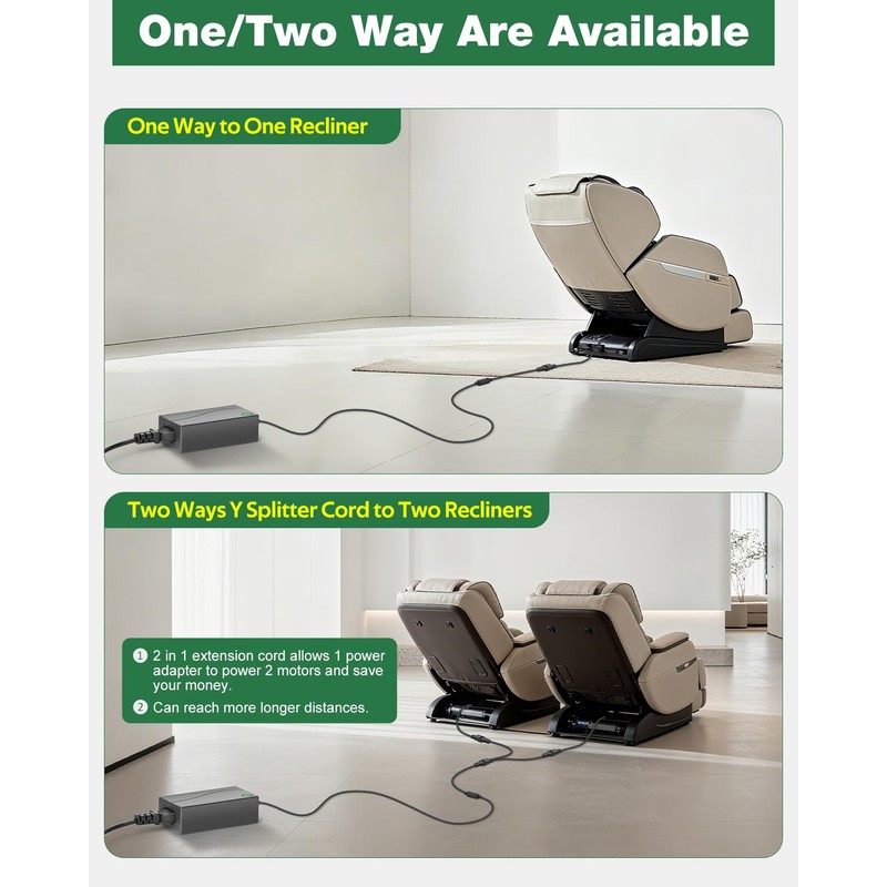 Power Recliner Power Supply, 29V, 2A, Universal 2 Pin Y