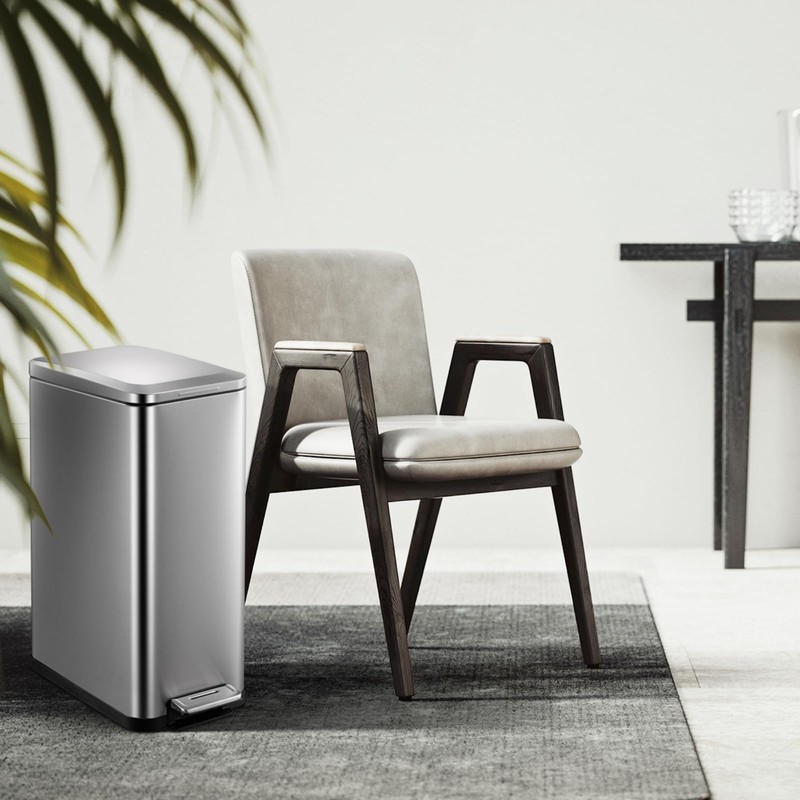 13.2 Gallon / 50L Kitchen Trash Can, Slim Stainless Steel