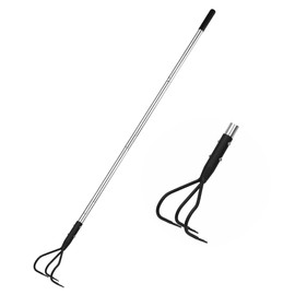 YEELOR Multifunctional Garden Cultivator, 3 Prong Cultivator Long Handle, Garden Hand Tiller with 55 Inch Adjustable Handle, Garden Weeding Tools for Cultivating, Loosening Soil and Weeding