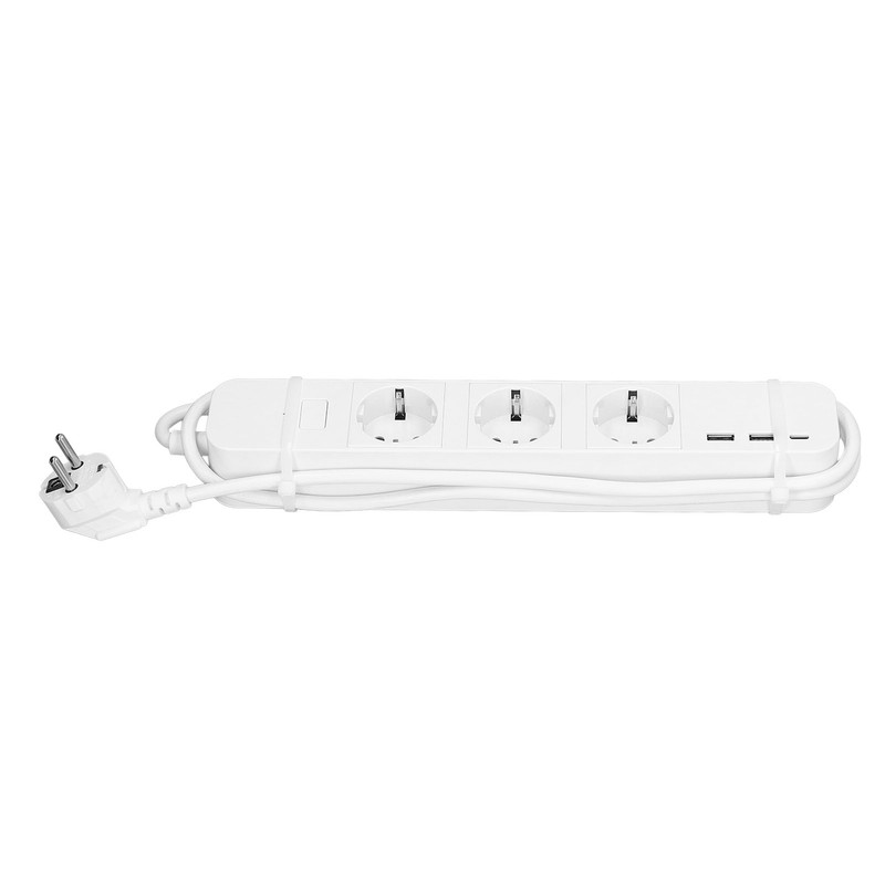 Smart Power Strip 3 Outlets 2 USB Ports 1 Type