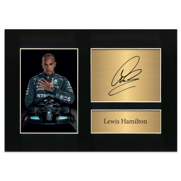 Lewis Hamilton Signed Printed A4 Autograph Mercedes Formula 1 Presentation
