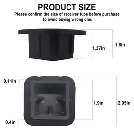 Sikawai 2 Pack Trailer Hitch Cover 2 Inch Black Rubber Tow Receiver Tube Plug Cap Fits for 2" x 2" Square Receiver Tube Insert Fits for Class 3 4 5 to-yota F-ord GMC Che-vy Je-ep Le-xus Mer-cedes