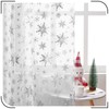FRAMICS Silver Snowflake Foil Print Sheer Curtains for Living Room,