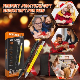 KEZKALS Gifts for Men, 2pack-9 in 1 Multi Tool Pen Set, Stocking Fillers for Men, Gadgets for Mens Gifts for Dad, Presents for Men, Christmas Gifts for Him, Mens Stocking Filler Gifts for Christmas
