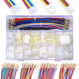 JTSNERU Molex Mini-fit jr 4.2mm Male & Female Extension Connector Kit with 20AWG Premium Pre-Crimped Cables, Dual Row 1P 2P 3P 4P 5P 6P Connector with Length of 180mm Wire (JTS-MX4.2-Dual)