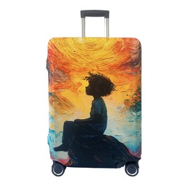 Meetravel Luggage Covers For Suitcase Tsa Approved,Suitcase Cover Protector Fit 18-20 Inch Luggage,Washable Elastic Stretchy Anti-scratch Luggage Sleeve