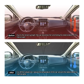 BIXUAN Sonnenschutz kompatibel mit Mitsubishi ASX 2013-2024 RVR 2010-2024 Windschutzscheibe für das Auto Frontscheibenabdeckung Windschutz für Frontscheibe Sonnenschutz Blockiert UV Abdeckung Faltbar