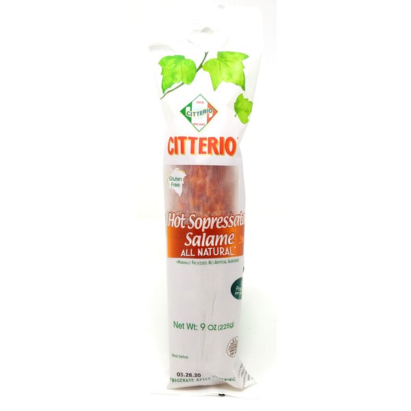 All Natural Citterio Hot Sopressata Minimally Processed No Artificial Ingredients.