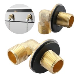 Installation Kit for Wall Mount Commercial Faucet, TOLSUNY Backsplash Mount Set for Stainless Steel Kitchen Prep & Utility Sink, 1/2 IPS G1/2 Elbow Adapter, 90 Degree Angled Elbow Joint, 2PCS.