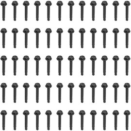 60 PCS Hex Head Self-Tapping Screws for Metal,Black 410 Stainless Steel Self-Drilling Screws (M4.8 * 36mm)