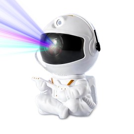 Galaxy Star Astronaut Projector LED Night Light – Starry Sky Projector Lamp for Bedroom Decor for Children and Teen Rooms, White Star (White Guitar)