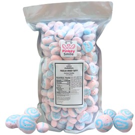 PinkeySmile Cotton Candy Flavored Freeze-Dried Taffy 1.5LB – Party-Size Jumbo Bag – Crunchy & Airy Snack – Bite-Size Pieces – Ships in Box – Bold Taste & Light Texture