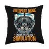 Flight Simulator Aviation Console Pilot Flight Simulation Throw Pillow