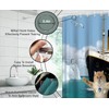 Funny Cat Shower Curtain Cute Black Beige Cat Blue Ocean