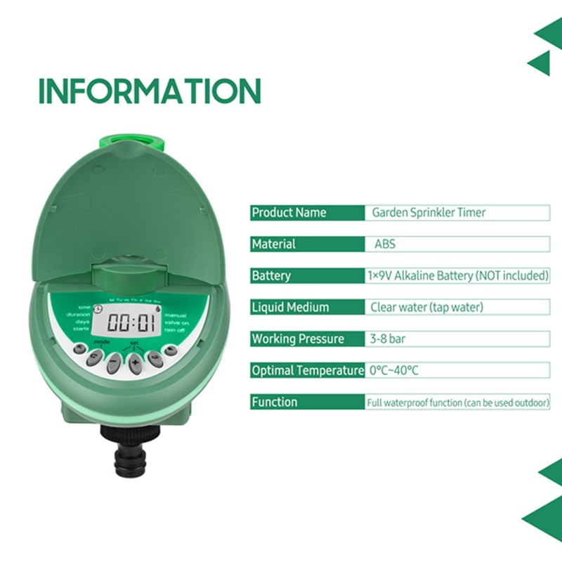 Sprinkler Timer Waterproof Automatic Water Timer Programmable Garden Irrigation System