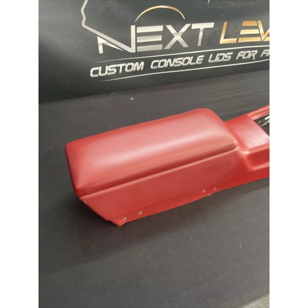 NLL 71-81 CAMARO CONSOLE LID RED, REAL LEATHER CUSTOM MADE