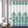 Lush Decor, Blue and Green Clara Shower Curtain-Fabric Colorful Boho