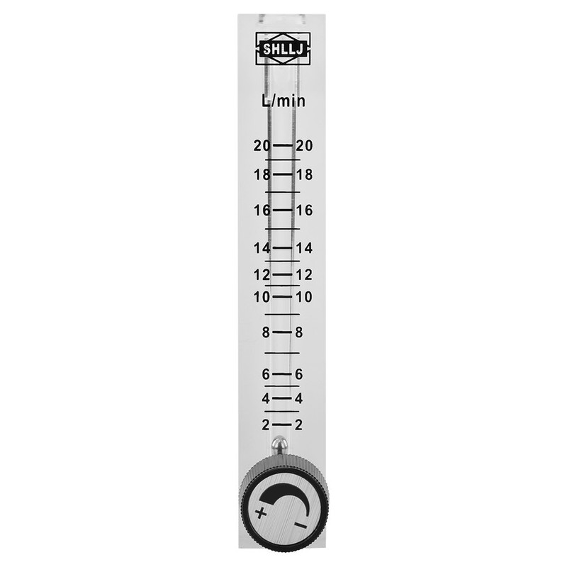 Flow Meter 2-20LPM Acrylic Air Oxygen Flow Meter with Control