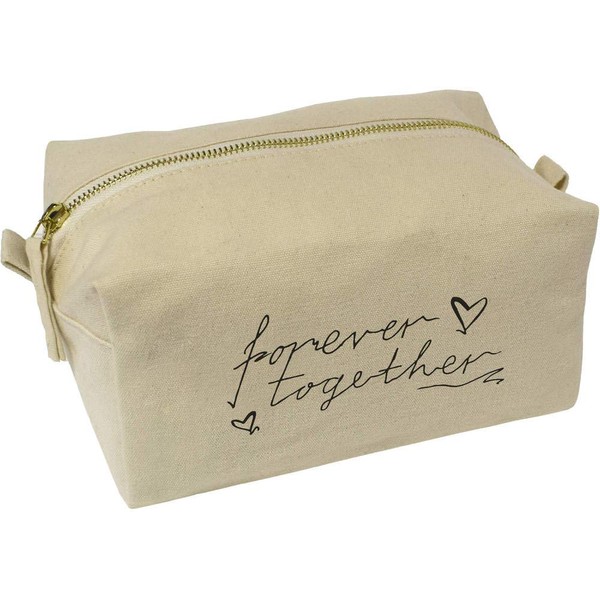 'Forever Together Text' Canvas Wash Bag/Makeup Case (CS00011306)
