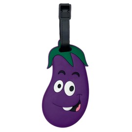 ANINIUCN Eggplant Silicone Luggage Tag – Funny ID Label for Suitcases, Backpacks & Travel Bags – Fun Travel Accessory for Teens & Adults